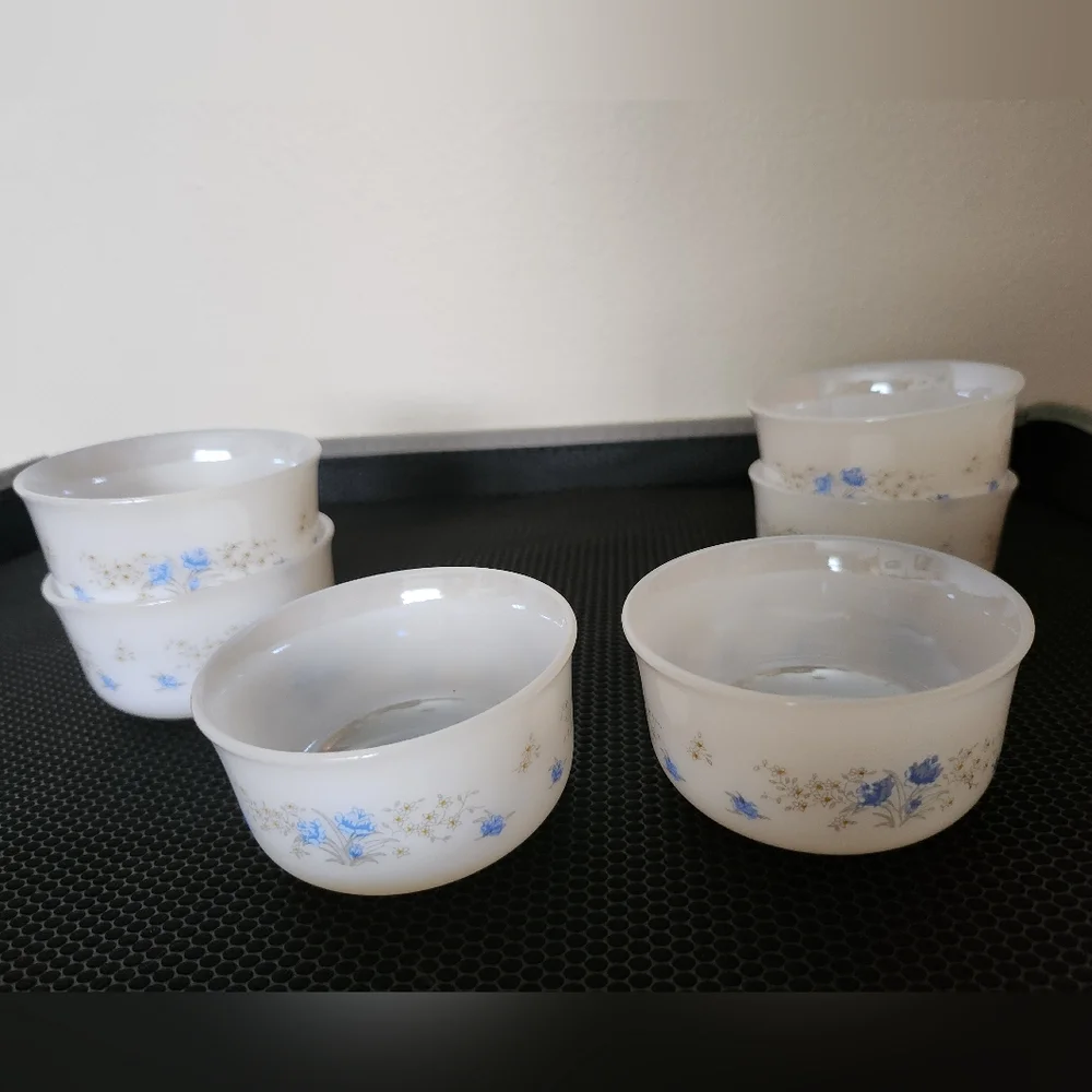 Arcopal Milk Glass 6 Bowls France